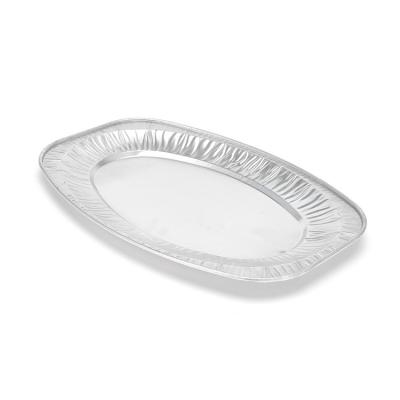 China BBQ and Food Buffet Tray Party Use Silver Disposable Party Food Aluminum Tray Food Buffet Serving Trays for sale