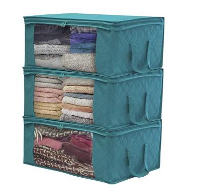 China Modern Foldable Storage Bag Organizers, Large Window and Clear Carry Handles, Great for Clothes, Blankets, Closets, Bedrooms, and More for sale