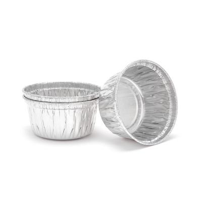 China Silver Aluminum Foil 4oz Disposable Baking Cups For Bun And Pudding for sale