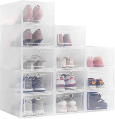 China New type modern transparent storage box shoe design drawer storage box drop shoe box storage clear plastic for sale