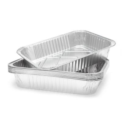 China 1/2 Size Eco-Friendly Oblong Disposable Bulk Aluminum Foil Steamer Table Baking Pans BBQ Pans for sale