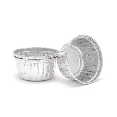 China Modern Disposable Mini 4OZ Round Mini Muffin Foil Tin Aluminum Cupcake Baking Cups Ramekin Holders For Pudding for sale