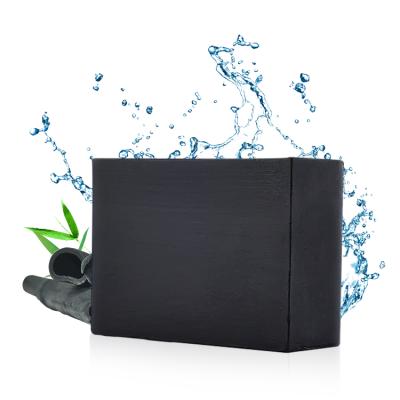 China Whitening Private Label Body Care Soap Deep Cleaning Bathing Handade Whitening Charcoal Black Bamboo Soap for sale