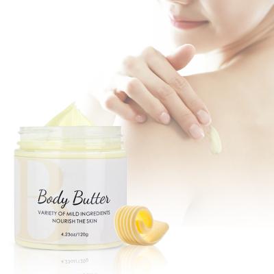 China Wholesale Organic Moisturizer Private Label Skin Care Moisturizing Body Butter Cream Natural Shea Butter Rose Mango Whipped Body Butter for sale