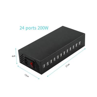 China Something you need to charge US/EU/UK/AU/KS Power Cable Multi-port USB Travel Charger 24 Port 200W Charger Suitable for Large Studios for sale