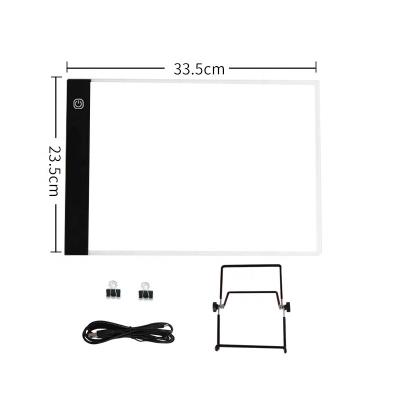 China High Quality Hot Selling Acrylic 3 A4 LED Light Adjustable Dimming Pad Led Drawing Board Ignition Tracing Pad for Kids and Students for sale