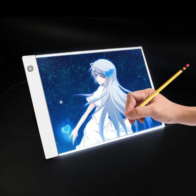 China Acrylic A4 Ultra Slim LED Light Box A4 LED Acrylic Drawing Board Mapping Light Pad For School for sale