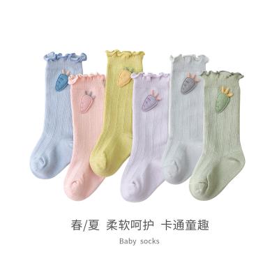 China BF-202126 Cute Carrot Children's Calf Socks 6Double Ear Wooden Style Sweat-absorbent Princess Baby Socks Breathable Warm Babies' Socks for sale