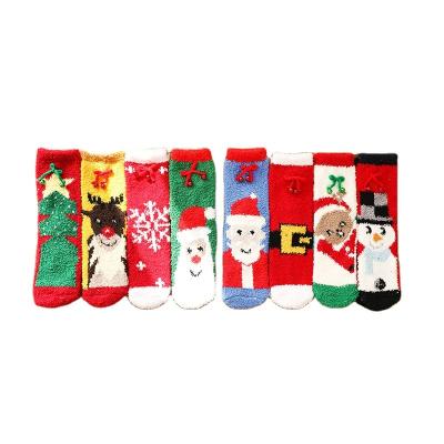 China A163 QUICK DRY Sell As Hot Cakes High Quality 4 Pairs Cute Teen Comfort Christmas Socks Gift Box Combed Cotton Cartoon Tube Socks for sale