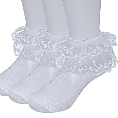 China Spring QUICK DRY Summer Cotton Newborn Baby Bangs Double Platform Lace Princess Combed Cotton Socks for Baby Infant Infant Socks for sale