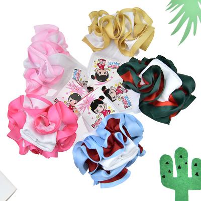 China A-347WR new sporty ruffles children's large ruffled girl socks petal princess dance cotton socks for sale