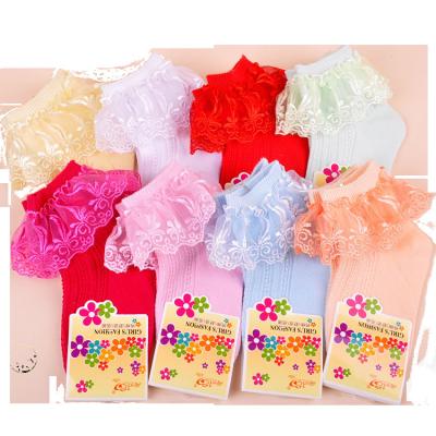 China Sale 003TB-WR Newborn Infant Baby Girl Toddler Cute Socks QUICK DRY Warm Lace Ruched Socks For Girls for sale