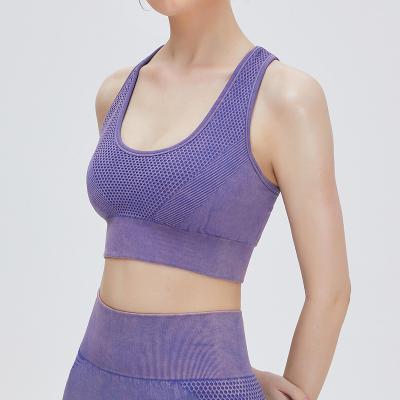 China Female Bare Back Shockproof Sports Underwear Sweat-Wicking Yoga Vests High Intensity Fitness Yoga Bra for sale