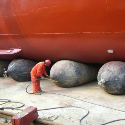 China Industrial china buoyancy air filled inflatable salvage airbags tubes for sunken barge boats lifting and upgrading for sale