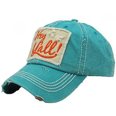 China JOINT Hot Sale Plain Baseball Cap Distressed White Fringed Custom Baseball Hats for sale