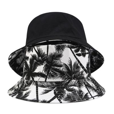 China Reversible Picture Hawaii Style Print Bucket Hat Summer Fisherman Hat for sale