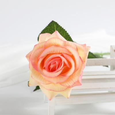 China Various Beautiful Flower Wedding Flower Head Simulation Rose DIY Handmade Artificial Flowers Silk Colored Artificial Rose Roses for sale