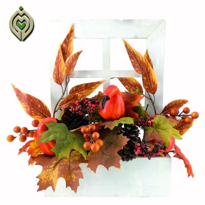 China Halloween Autumn Style Leaf Fruit Wall Type Pinecones Pumpkins Maple Leaf Wreaths for sale