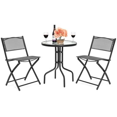 China Comfortable hot sale outdoor furniture rattan dining cafe table chair set for sale