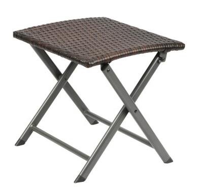 China Folding Portable Light Weight Portable Aluminum Rattan Foot Stool On Sale for sale