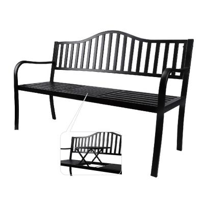 China Stable Hot Outdoor Metal Picnic Park Black Wooden Garden Bench Furniture for sale