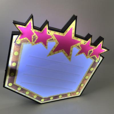 China Customized Star Shaped Acrylic Flash RGB Led Marquee Message Board Star for sale