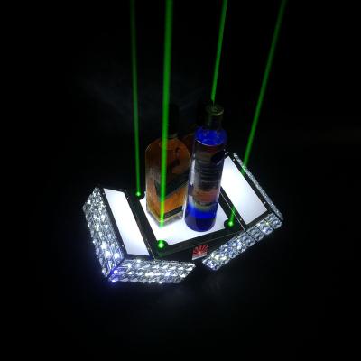 China Viable Ktv And Night Club Serving Tray Crystal Box With Green Laser Bottle Display Glorifier for sale