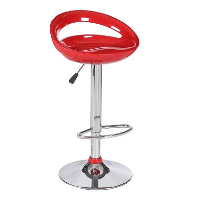 China Eco-friendly Counter Rotatable Abs Plastic Adjustable Bar Stool Modern Stainless Steel Barstools Red Bar Chairs For Kitchen for sale