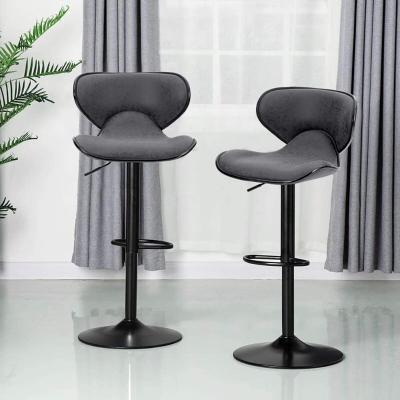 China Eco-friendly Sillas Para Bar Leather Butterfly High Swivel Modern High Chair Bar Minimalist Nordic Bar Stool for sale