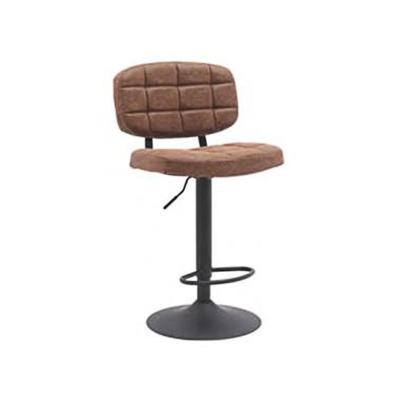 China Eco-friendly Hot-Sale Pu Seat Height Adjustable Bar Stool Metal Frame Round Base Swivel Kitchen Bar Stool With Back for sale