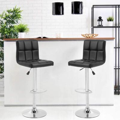 China Eco-friendly Customizable Fixed Base Leather Upholstered Pu Seat Bar Stool Chair Kitchen Stools Bar Chairs With Backrest for sale