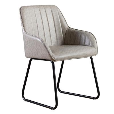 China Convertible Mid-century Contemporary Dining Chair Leather Grey Upholstered Commercial Restaurant Dining Chair for sale