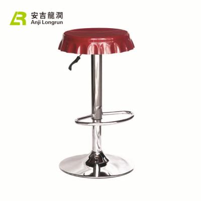 China Modern Oem Odm Beer Lid Shape Plastic Seat Bar Stool Modern Adjustable Swivel Lift Backless Abs Bar Stool for sale