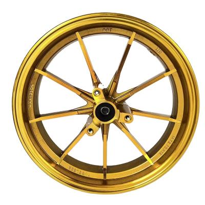 China 12 Inch Double Disc Front Wheel Aluminum Alloy Wheel Yellow Rim Aluminum Alloy for sale