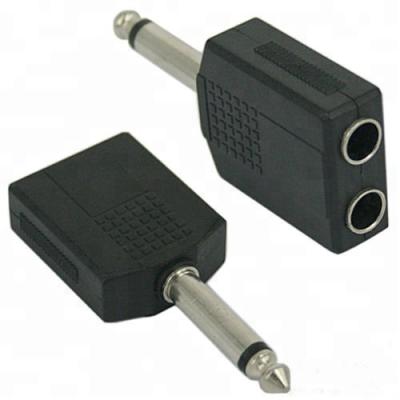 China Male Plug To Female Mono Jack Medical 6.35mm To Female 2 Jack Y Splitter Converter for sale