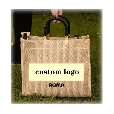 China PORTABLE Beach Bag Straw Handbags Luxury Famous Brands Handbags Designer For Women for sale