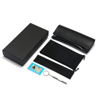 China NATIONAL LOGO Printed Factory Customized 2022 Black Leather Wallet Magnetic Glasses Box Set Sunglasses Box Sunglasses Box Glass B Cloth for sale