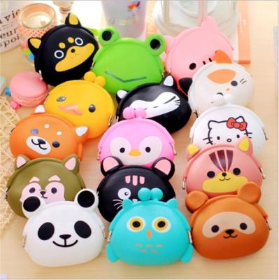 China New Fashion Lovely Cartoon Color Candy Color Women Jelly Silicone Coin Bag Purse Multicolor Kid Girls Animal Wallet for sale