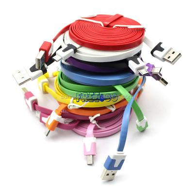 China MP3/MP4 Player 2017 11 Colors 1m/3ft Noodle Data Sync Flat Micro USB Charging Cable For iPhone for sale