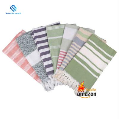 China 2021 Designer Sustainable Luxury Oversized Cotton 100% Cotton Turkish Beach Towels With Custom Logo Prints for sale