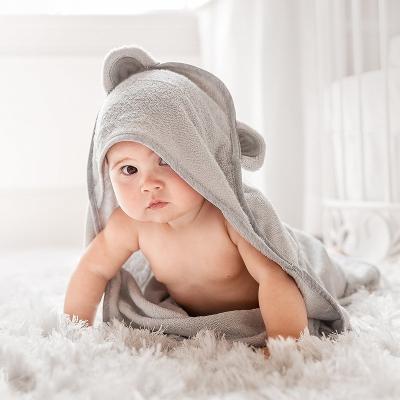 China Best Selling Embroidery Design Animal Bamboo Baby QUICK DRY Hooded Towel for sale