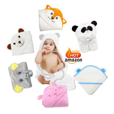 China 100% Organic Bamboo Baby Hooded Wrapped Hooded Towel Covering Cartoon Fiber Bath Towel QUICK DRY for sale