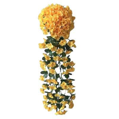 China Wholesale 75cm Length 204 Silk Heads Artificial Hanging Flower Basket Vine For Wedding Decorations for sale