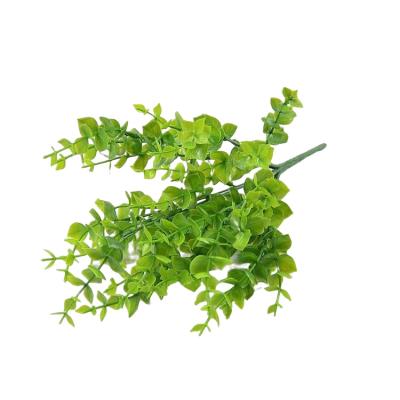 China Plastic Indoor Home Decorations 7 Branches Simulation Eucalyptus Plant Artificial Silver Leaf for sale