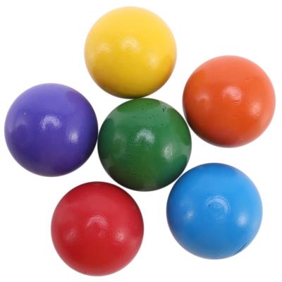 China Creative 6 Pieces Custom Size Children's Toys Rainbow Wooden Balls Set Bricks Accessories Rainbow Wooden Ball for sale