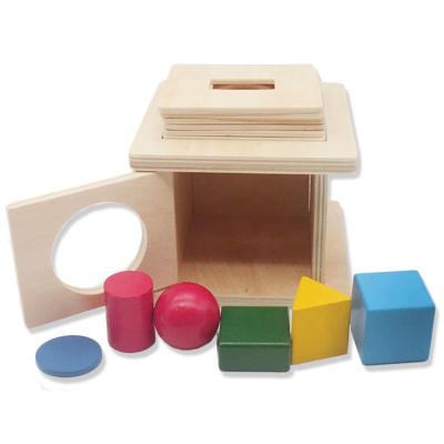 China Kids Playground Geometry Eco-Friendly Educational Liuhe Indoor Kids Set Wooden Box Drawer Box Baby Montessori Toys for sale