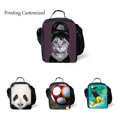 China Stylish Generous Print Waterproof Easy Clean High Girls Lunch Bag, Small Foldable Refrigerated Lunch Bag Customized Polyester for sale