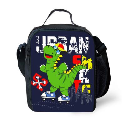 China New Raincoats Customize Lunch Box Bag Lovely Dinosaur Letters Print Waterproof Cheap Lunch Bags For Kids Cartoon for sale