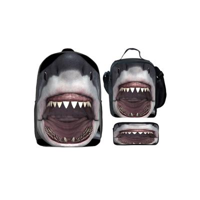 China Customized waterproof logo backpack women 3 bags one set lunchbag pencilbag cartoon models designer stroll famous brands for sale