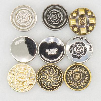 China SustainableOxidation Resistant Metal Does Not Fade High End Custom Sell Antique Silver Rose Style Jeans Buttons for sale